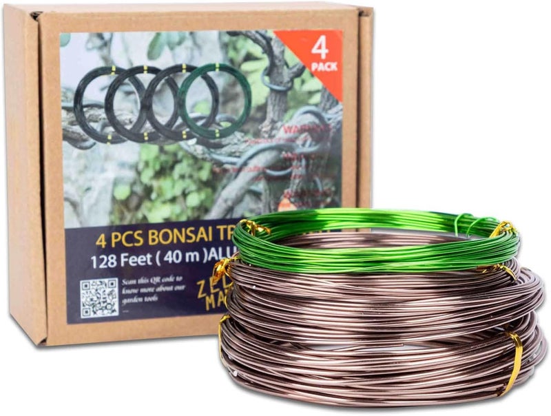 ZELARMAN Bonsai Training Wire Set of 4 - Total 128 Feet (32 Feet Each Size) 3 Size - 1.0MM, 1.5MM, 2.0MM - Corrosion and Rust Resistant - Image 1